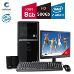 Ficha técnica e caractérísticas do produto Computador + Monitor 15' Intel Dual Core 2.41GHz 8GB HD 500 GB Certo PC FIT 1059