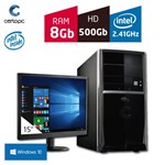 Ficha técnica e caractérísticas do produto Computador + Monitor 15'' Intel Dual Core 2.41GHz 8GB HD 500 GB com Windows 10 Certo PC FIT 061