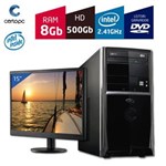 Ficha técnica e caractérísticas do produto Computador + Monitor 15' Intel Dual Core 2.41GHz 8GB HD 500 GB DVD Certo PC FIT 1058