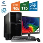 Computador + Monitor 15'' Intel Dual Core 2.41GHz 4GB HD 1TB Certo PC FIT 035