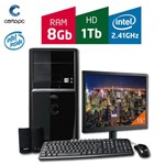 Computador + Monitor 15'' Intel Dual Core 2.41GHz 8GB HD 1TB Certo PC FIT 1083