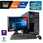 Ficha técnica e caractérísticas do produto Computador + Monitor 19,5`` Intel Core I3 4GB HD 500GB DVD com Windows 10 PRO Certo PC Desempenho 001 MS