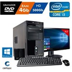 Ficha técnica e caractérísticas do produto Computador + Monitor 19,5`` Intel Core I3 4GB HD 500GB DVD com Windows 10 SL Certo PC Desempenho 002 MS