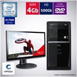 Ficha técnica e caractérísticas do produto Computador + Monitor 19,5" Intel Core I3 7ª Geração 4GB HD 500GB DVD Certo PC SMART 012