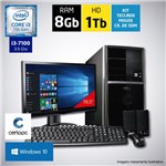 Ficha técnica e caractérísticas do produto Computador + Monitor 19,5 Intel Core I3 7ª Geração 8GB HD 1TB com Windows 10 Certo PC SMART 041