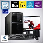Ficha técnica e caractérísticas do produto Computador + Monitor 19,5" Intel Core I3 7ª Geração 8GB HD 1TB DVD Certo PC SMART 039