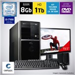 Ficha técnica e caractérísticas do produto Computador + Monitor 19,5 Intel Core I3 7ª Geração 8GB HD 1TB DVD Certo PC SMART 039