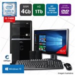 Computador + Monitor 19,5’’ Intel Core I5 7ª Geração 4GB HD 1TB DVD Windows 10 Certo PC SELECT 028