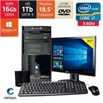 Computador + Monitor 19,5’’ Intel Core I7 16gb Hd 1tb Dvd com Windows 10 Sl Certo Pc Desempenho 938