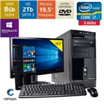 Computador + Monitor 19,5’’ Intel Core I7 8gb Hd 2tb Dvd com Windows 10 Pro Certo Pc Desempenho 933