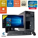Computador + Monitor 19,5’’ Intel Core I7 8gb Hd 2tb Dvd com Windows 10 Sl Certo Pc Desempenho 932