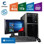 Ficha técnica e caractérísticas do produto Computador + Monitor 19,5 Intel Dual Core 2.41GHz 4GB HD 1TB DVD com Windows 10 Certo PC FIT 048