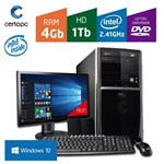Ficha técnica e caractérísticas do produto Computador + Monitor 19,5' Intel Dual Core 2.41GHz 4GB HD 1TB DVD com Windows 10 Certo PC FIT 1048