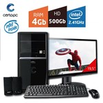 Ficha técnica e caractérísticas do produto Computador + Monitor 19,5'' Intel Dual Core 2.41GHz 4GB HD 500GB Certo PC FIT 019