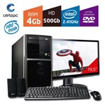 Ficha técnica e caractérísticas do produto Computador + Monitor 19,5'' Intel Dual Core 2.41GHz 4GB HD 500GB DVD Certo PC FIT 020