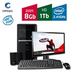 Ficha técnica e caractérísticas do produto Computador + Monitor 19,5 Intel Dual Core 2.41GHz 8GB HD 1TB Certo PC FIT 091