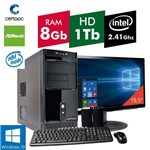 Computador + Monitor 19,5 Intel Dual Core 2.41ghz 8gb Hd 1tb com Windows 10 Certo Pc Fit 095
