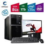 Ficha técnica e caractérísticas do produto Computador + Monitor 19,5 Intel Dual Core 2.41GHz 8GB HD 1TB DVD Certo PC FIT 092