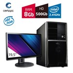 Ficha técnica e caractérísticas do produto Computador + Monitor 19,5'' Intel Dual Core 2.41GHz 8GB HD 500 GB Certo PC FIT 065