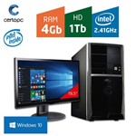 Computador + Monitor 19,5'' Intel Dual Core 2.41GHz 4GB HD 1TB com Windows 10 Certo PC FIT 045
