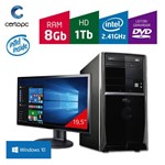Computador + Monitor 19,5'' Intel Dual Core 2.41GHz 8GB HD 1TB DVD com Windows 10 Certo PC FIT 1094