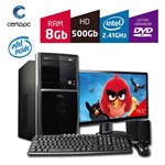 Computador + Monitor 19,5'' Intel Dual Core 2.41GHz 8GB HD 500 GB DVD Certo PC FIT 1068