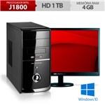 Ficha técnica e caractérísticas do produto Computador Neologic Dual Core J1800, 1TB, 4GB Ram, Windows 10 + Monitor 18,5 NLI53539