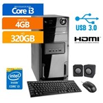 Ficha técnica e caractérísticas do produto Computador Premium Business Intel Core I3 4gb 320 Gb / Hdmi / Usb 3.0 Kit (mou,tec,caixa) - Premium