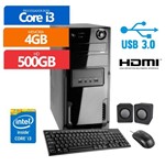 Ficha técnica e caractérísticas do produto Computador Premium Business Intel Core I3 4gb 500gb / Hdmi / Usb 3.0 Kit (mou,tec,caixa) - Premium