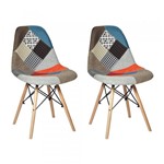 Ficha técnica e caractérísticas do produto Conjunto 02 Cadeiras Charles Eames Eiffel Sem Braços Patchwork - Magazine Decor