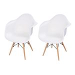 Ficha técnica e caractérísticas do produto Conjunto 02 Cadeiras Charles Eames Wood Daw com Braços Design - Branca