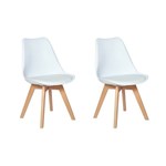Ficha técnica e caractérísticas do produto Conjunto 02 Cadeiras Eames Wood Leda Design - Branca