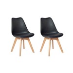 Conjunto 02 Cadeiras Eames Wood Leda Design - Preta