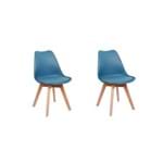 Ficha técnica e caractérísticas do produto Conjunto 02 Cadeiras Eames Wood Leda Design - Turquesa