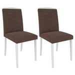 Ficha técnica e caractérísticas do produto Conjunto 02 Cadeiras Vanessa - Branco/chocolate - Cimol