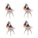 Conjunto 04 Cadeiras Charles Eames Eiffel Sem Braços Patchwork - Magazine Decor
