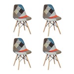 Conjunto 04 Cadeiras Charles Eames Eiffel Sem Braços Patchwork