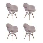 Ficha técnica e caractérísticas do produto Conjunto 04 Cadeiras Charles Eames Wood Daw com Braços Design - Nude