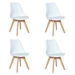 Ficha técnica e caractérísticas do produto Conjunto 04 Cadeiras Eames Wood Leda Design - BRANCO