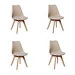 Ficha técnica e caractérísticas do produto Conjunto 04 Cadeiras Eames Wood Leda Design