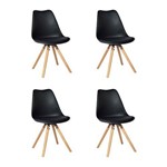 Ficha técnica e caractérísticas do produto Conjunto 04 Cadeiras Wood Ligia Design - Preta