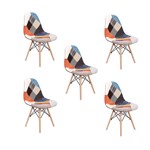 Ficha técnica e caractérísticas do produto Conjunto 05 Cadeiras Charles Eames Eiffel Sem Braços Patchwork - Magazine Decor
