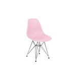 Ficha técnica e caractérísticas do produto Cadeira Charles Eames Eiffel Base Metal - Rosa
