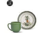Ficha técnica e caractérísticas do produto Conjunto 12Pçs Xícaras de Café Porto Brasil Coup Pineapple Branco/Verde