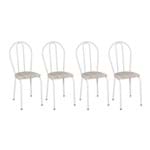 Ficha técnica e caractérísticas do produto Conjunto 4 Cadeiras 004 Branco e Rattan