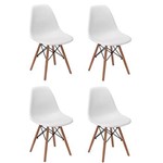 Ficha técnica e caractérísticas do produto Conjunto 4 Cadeiras Charles Eames Eiffel Wood Base Madeira - Branca - FT-18090 - Fortt
