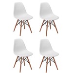 Ficha técnica e caractérísticas do produto Conjunto 4 Cadeiras Charles Eames Eiffel Wood Base Madeira - Branca - Magazine Decor