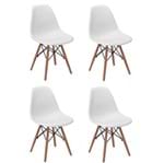 Ficha técnica e caractérísticas do produto Conjunto 4 Cadeiras Charles Eames Eiffel Wood Base Madeira - Branca