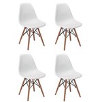 Ficha técnica e caractérísticas do produto Conjunto 4 Cadeiras Charles Eames Eiffel Wood Base Madeira - BRANCO