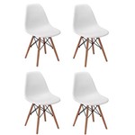 Ficha técnica e caractérísticas do produto Conjunto 4 Cadeiras Charles Eames Eiffel Wood Base Madeira - Magazine Decor - Branca